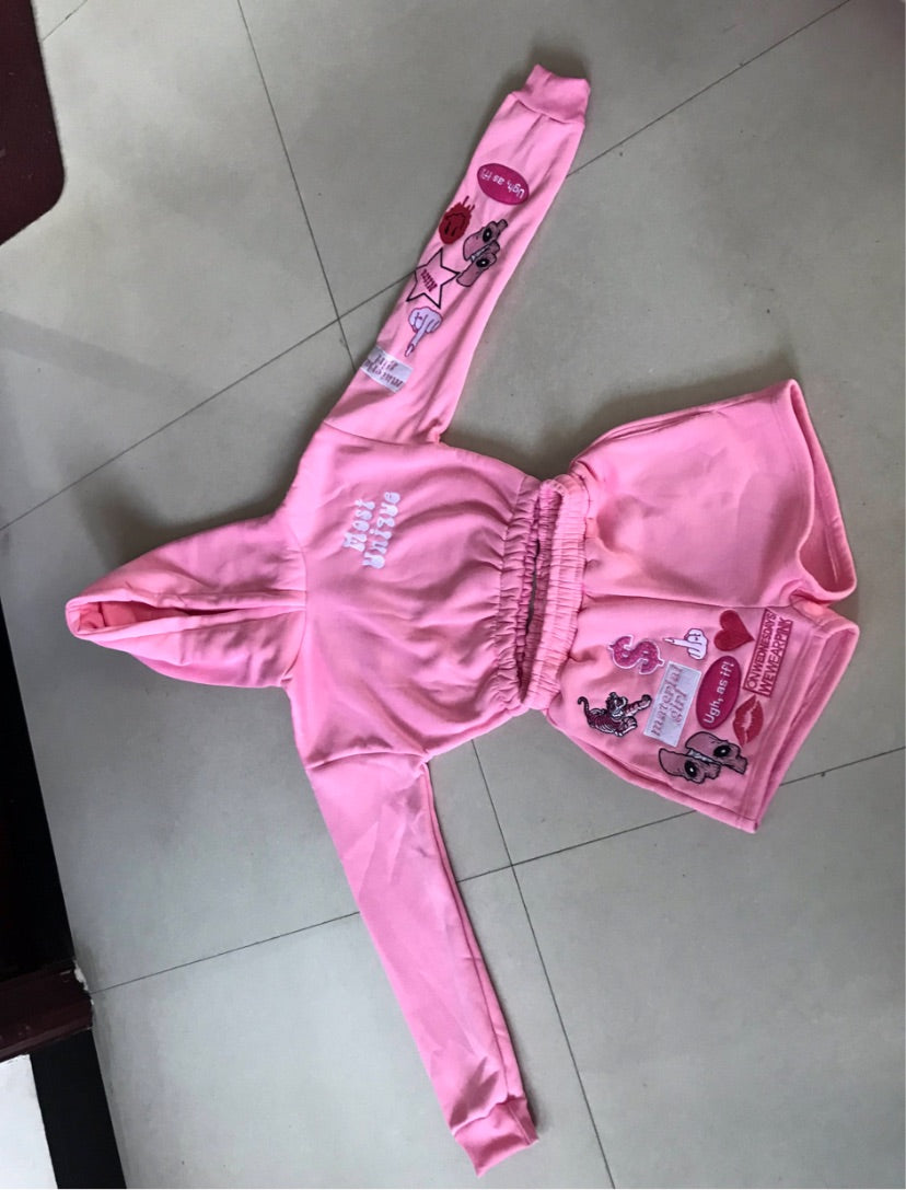 Pink embroidered set